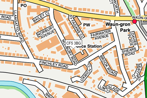 CF5 3BG map - OS OpenMap – Local (Ordnance Survey)