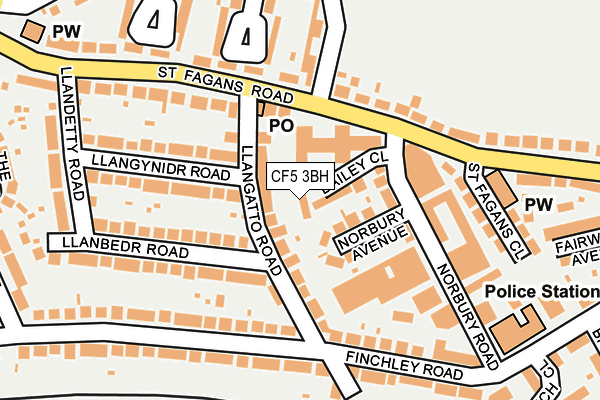 CF5 3BH map - OS OpenMap – Local (Ordnance Survey)