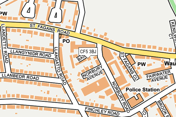 CF5 3BJ map - OS OpenMap – Local (Ordnance Survey)