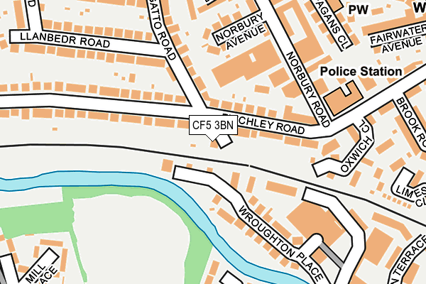 CF5 3BN map - OS OpenMap – Local (Ordnance Survey)