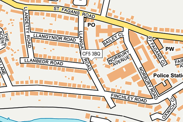 CF5 3BQ map - OS OpenMap – Local (Ordnance Survey)