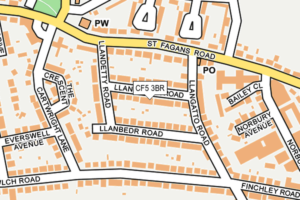 CF5 3BR map - OS OpenMap – Local (Ordnance Survey)