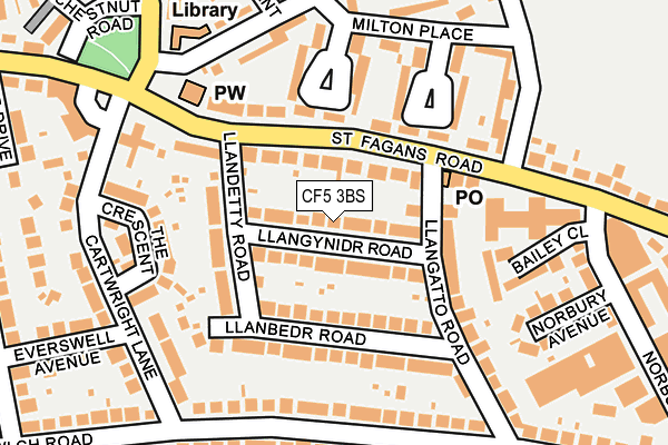 CF5 3BS map - OS OpenMap – Local (Ordnance Survey)