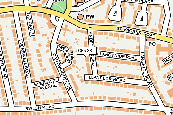 CF5 3BT map - OS OpenMap – Local (Ordnance Survey)