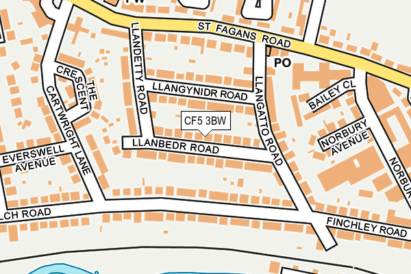 CF5 3BW map - OS OpenMap – Local (Ordnance Survey)