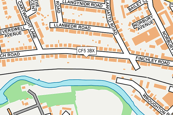 CF5 3BX map - OS OpenMap – Local (Ordnance Survey)