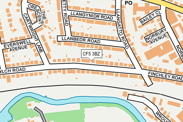 CF5 3BZ map - OS OpenMap – Local (Ordnance Survey)