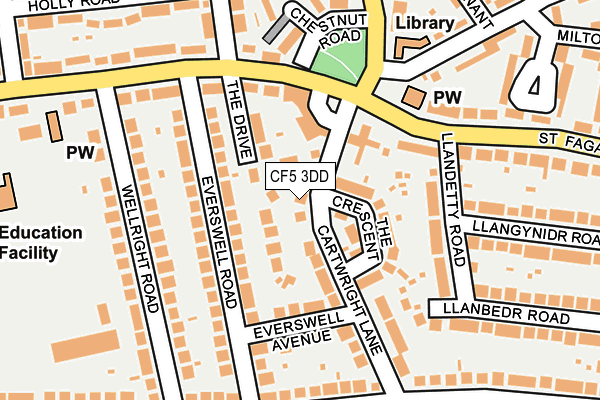 CF5 3DD map - OS OpenMap – Local (Ordnance Survey)