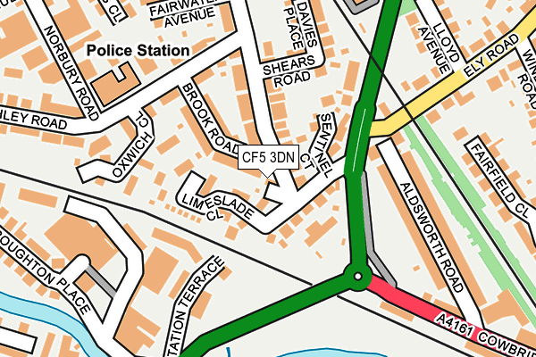 CF5 3DN map - OS OpenMap – Local (Ordnance Survey)