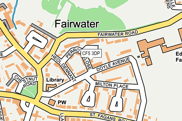 CF5 3DP map - OS OpenMap – Local (Ordnance Survey)