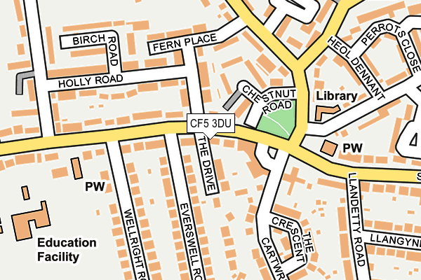 CF5 3DU map - OS OpenMap – Local (Ordnance Survey)