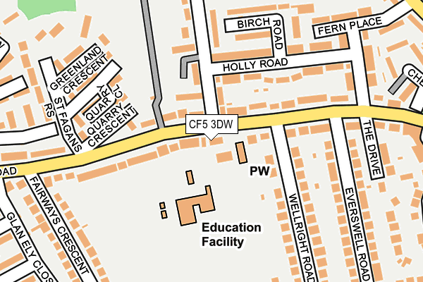 CF5 3DW map - OS OpenMap – Local (Ordnance Survey)