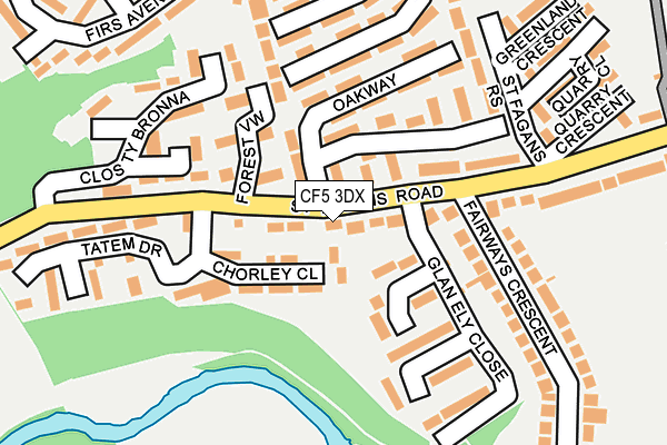 CF5 3DX map - OS OpenMap – Local (Ordnance Survey)