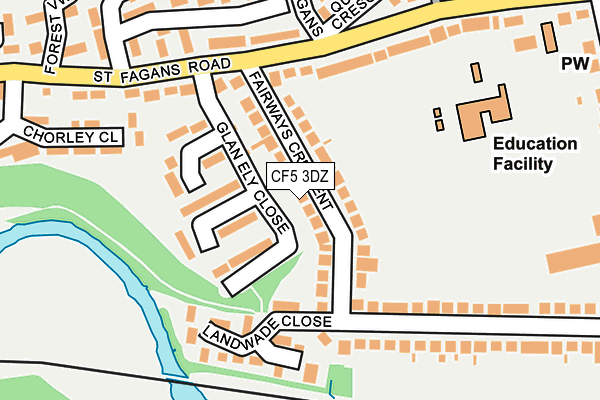 CF5 3DZ map - OS OpenMap – Local (Ordnance Survey)