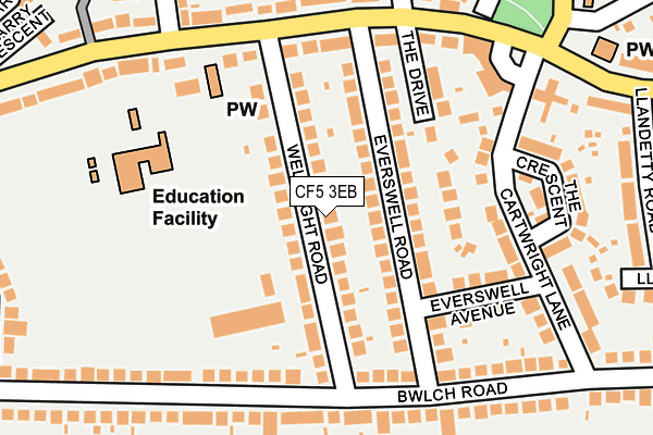 CF5 3EB map - OS OpenMap – Local (Ordnance Survey)