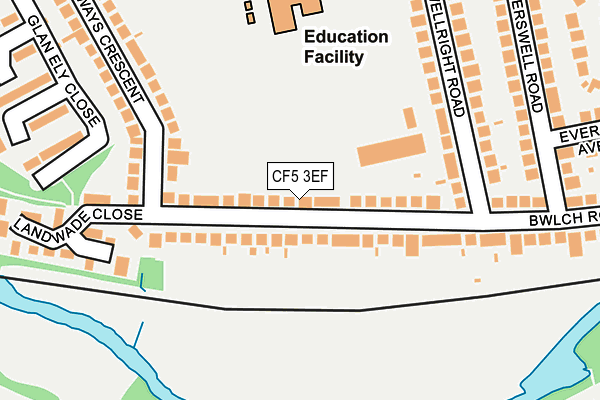 CF5 3EF map - OS OpenMap – Local (Ordnance Survey)