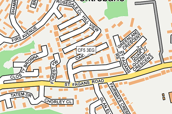 CF5 3EG map - OS OpenMap – Local (Ordnance Survey)