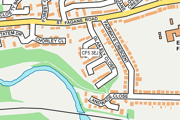 CF5 3EJ map - OS OpenMap – Local (Ordnance Survey)