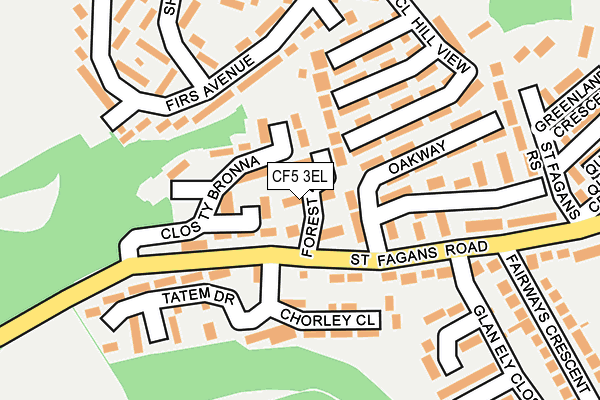 CF5 3EL map - OS OpenMap – Local (Ordnance Survey)