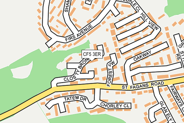 CF5 3ER map - OS OpenMap – Local (Ordnance Survey)