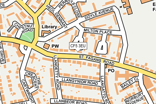 CF5 3EU map - OS OpenMap – Local (Ordnance Survey)