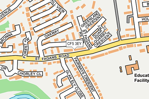 CF5 3EY map - OS OpenMap – Local (Ordnance Survey)