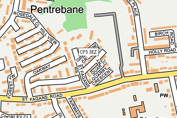 CF5 3EZ map - OS OpenMap – Local (Ordnance Survey)