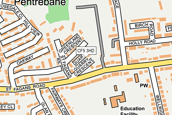 CF5 3HD map - OS OpenMap – Local (Ordnance Survey)