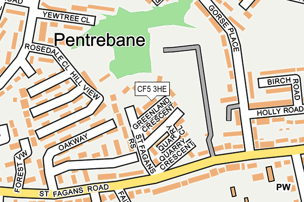 CF5 3HE map - OS OpenMap – Local (Ordnance Survey)