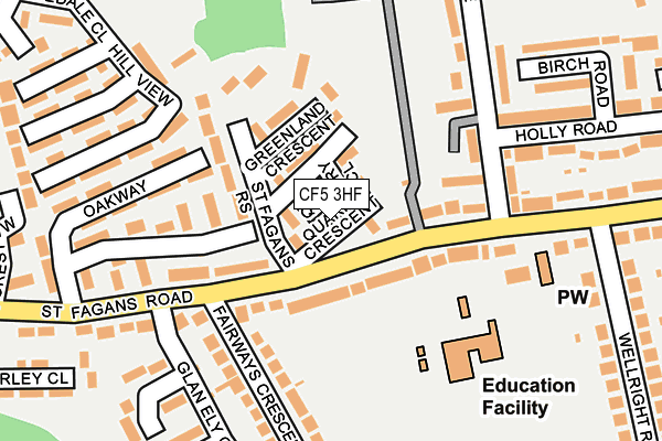 CF5 3HF map - OS OpenMap – Local (Ordnance Survey)