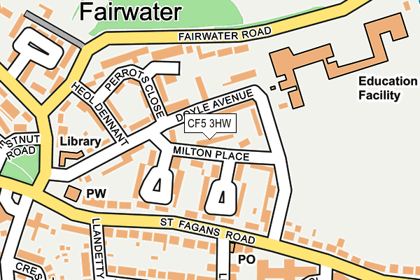 CF5 3HW map - OS OpenMap – Local (Ordnance Survey)