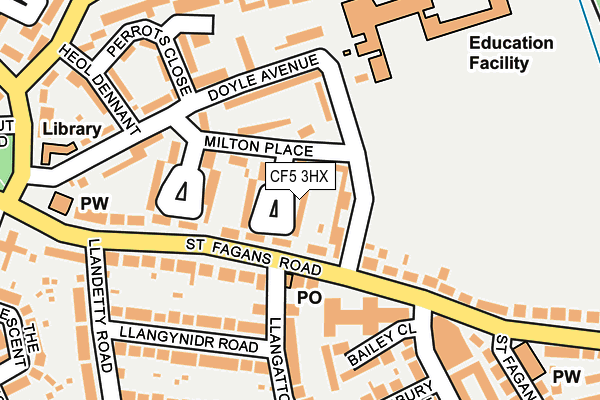 CF5 3HX map - OS OpenMap – Local (Ordnance Survey)