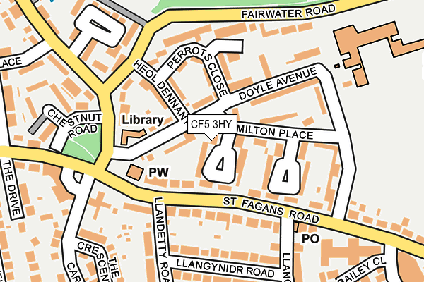 CF5 3HY map - OS OpenMap – Local (Ordnance Survey)