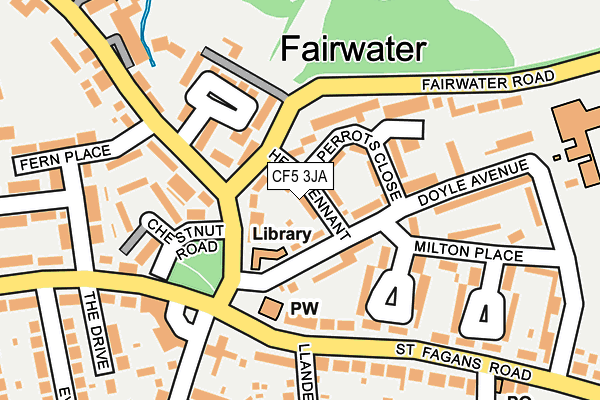 CF5 3JA map - OS OpenMap – Local (Ordnance Survey)