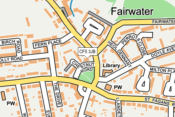 CF5 3JB map - OS OpenMap – Local (Ordnance Survey)