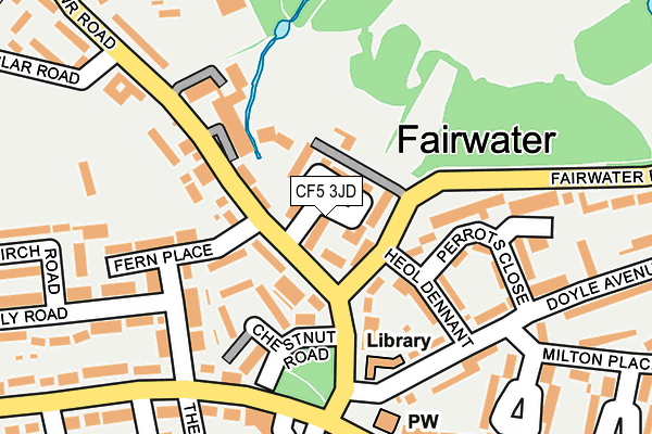 CF5 3JD map - OS OpenMap – Local (Ordnance Survey)