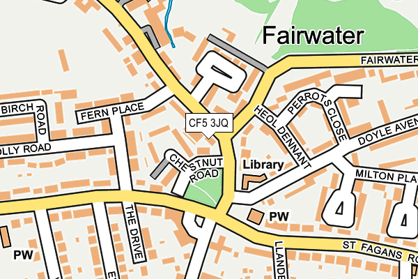 CF5 3JQ map - OS OpenMap – Local (Ordnance Survey)