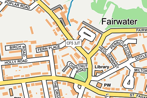 CF5 3JT map - OS OpenMap – Local (Ordnance Survey)