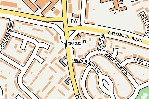 CF5 3JX map - OS OpenMap – Local (Ordnance Survey)