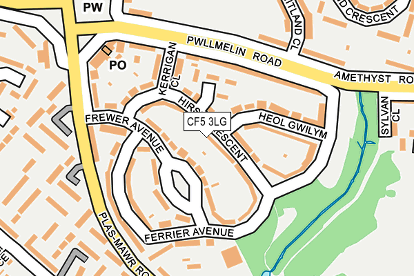 CF5 3LG map - OS OpenMap – Local (Ordnance Survey)