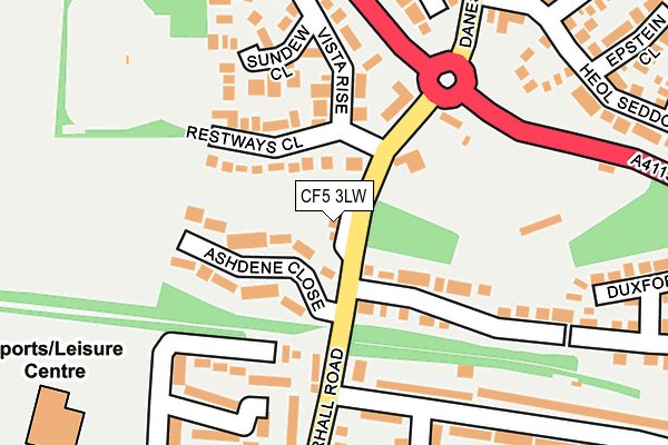 CF5 3LW map - OS OpenMap – Local (Ordnance Survey)