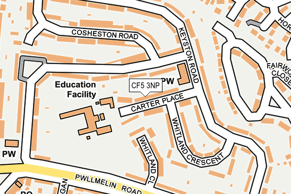 CF5 3NP map - OS OpenMap – Local (Ordnance Survey)