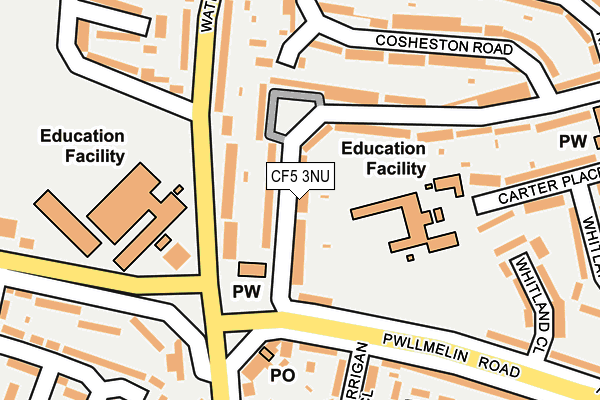 CF5 3NU map - OS OpenMap – Local (Ordnance Survey)