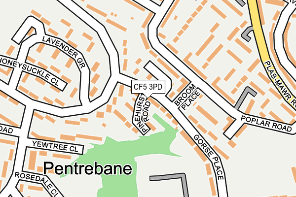 CF5 3PD map - OS OpenMap – Local (Ordnance Survey)