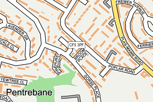 CF5 3PF map - OS OpenMap – Local (Ordnance Survey)