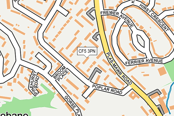 CF5 3PN map - OS OpenMap – Local (Ordnance Survey)
