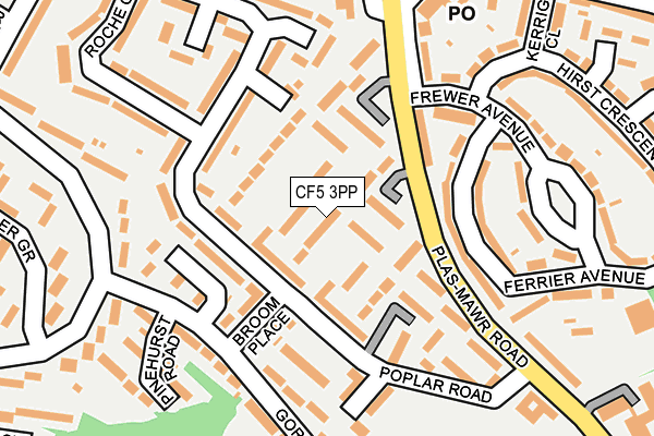 CF5 3PP map - OS OpenMap – Local (Ordnance Survey)