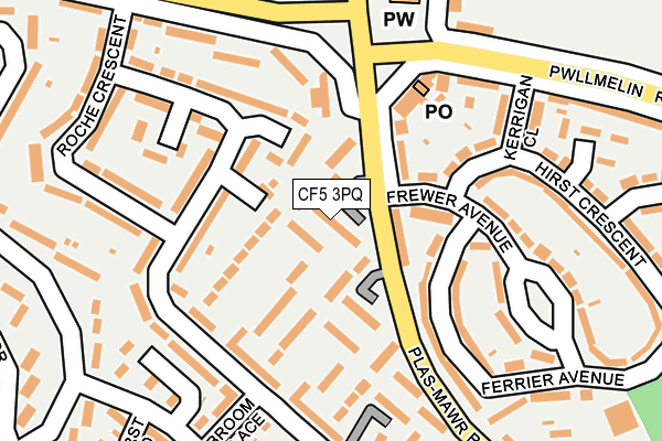 CF5 3PQ map - OS OpenMap – Local (Ordnance Survey)