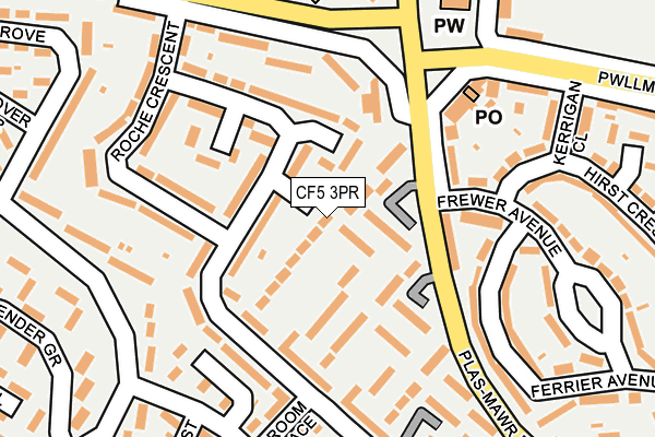 CF5 3PR map - OS OpenMap – Local (Ordnance Survey)