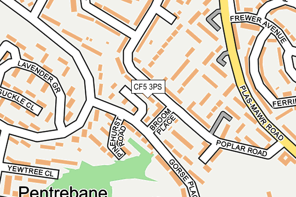 CF5 3PS map - OS OpenMap – Local (Ordnance Survey)